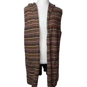 ASIRI Women's Alpaca Wool Blend Peru Hoodie Open Front Sleeveless Cardigan XL